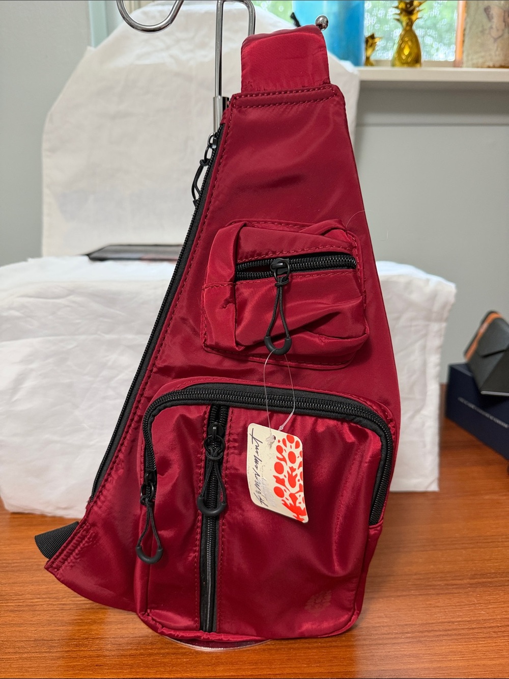 FP Movement by Free People Red Satin sling Bag